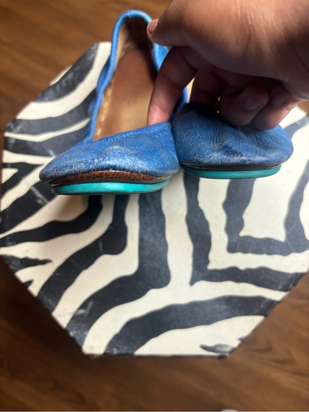 Tieks Cobalt Blue Gavrieli Leather Ballet Flats - Picture 3 of 4